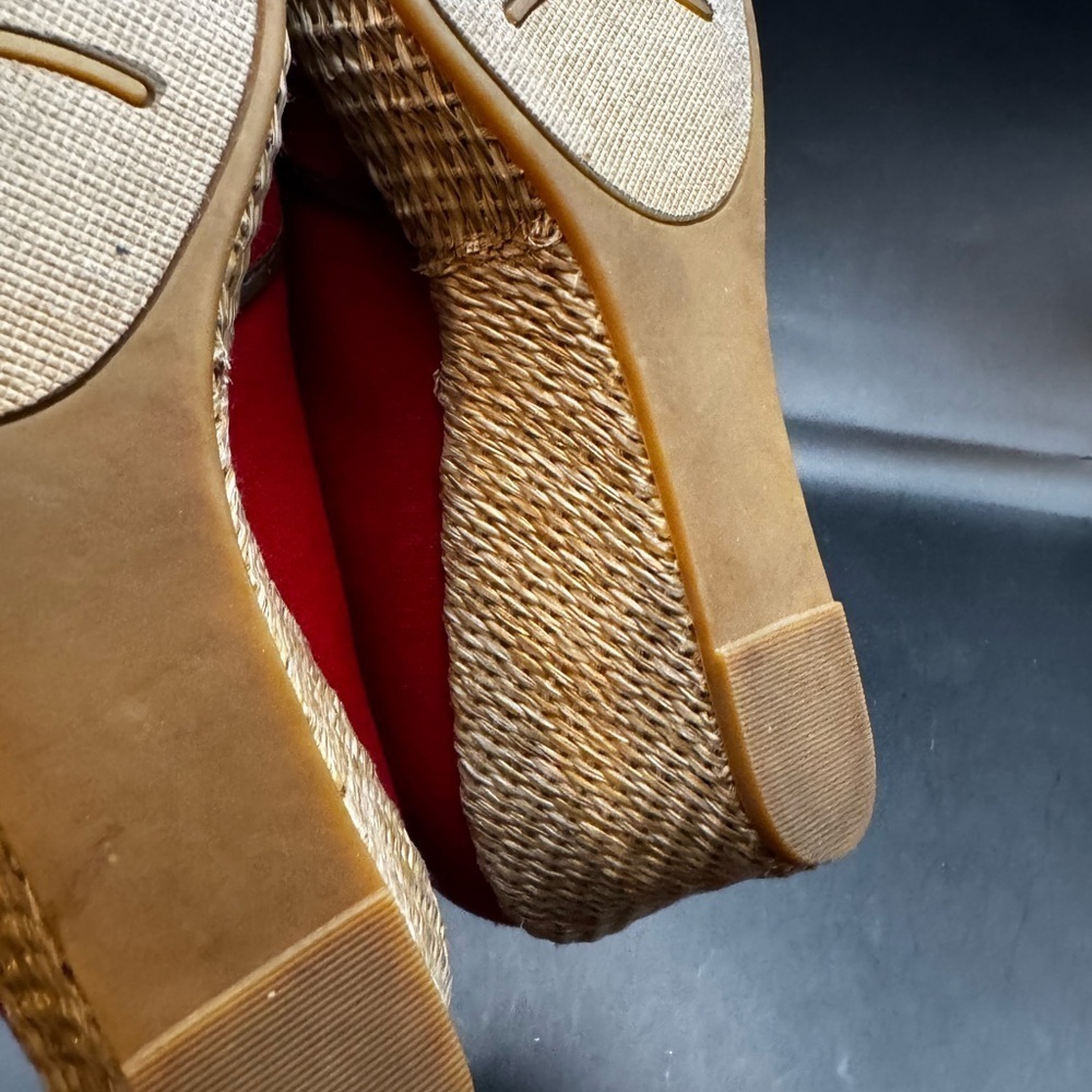 Women’s Merona Wenda Peep toe Wicker Style Wedges Heels Red/Brown Size 9.5 YR 22 - Picture 10 of 10